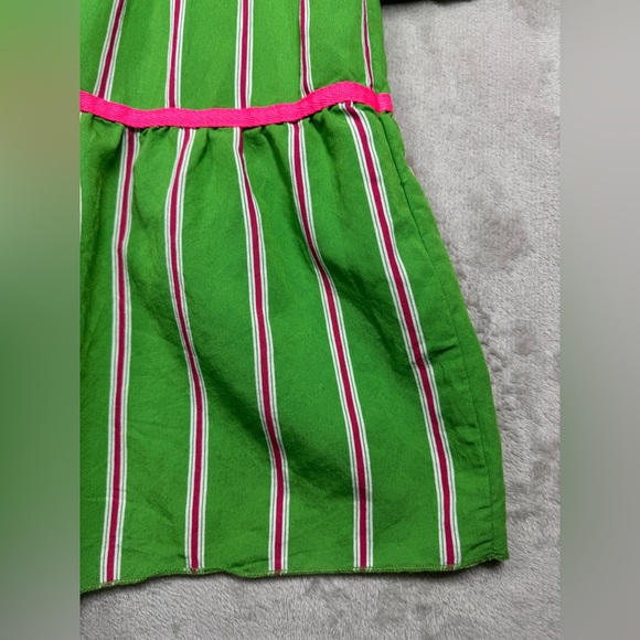 Emily Van Den Bergh Green Pink Striped Ruffle Tiered Mini Dress Size 36 (US 4) - Picture 14 of 16